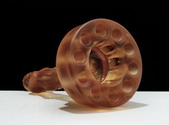 Cambridge Glass Draped Lady Pale Amber Satin Finish