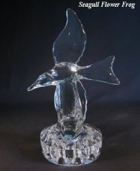 Crystal Sea Gull flower holder - 1930's