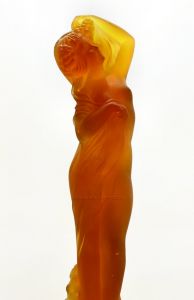 Jobling Glass Lady Statue in frosted amber