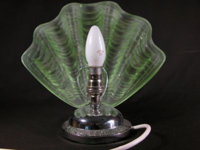 Metal Lamp with Glass Shell Shape Shade