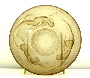 Pressed Glass Bowl with Mermaids